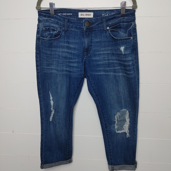DL1961 Riley Boyfriend Crop jeans size 26 - Picture 3 of 16